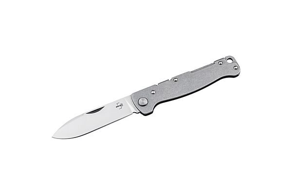 BÖKER PLUS® Atlas Backlock Clippoint - classic pocket folding knife with steel handle - D2 blade - Backlock knife in case