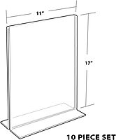 Azar Displays Double-Foot 2-Sided Acrylic Sign Holders