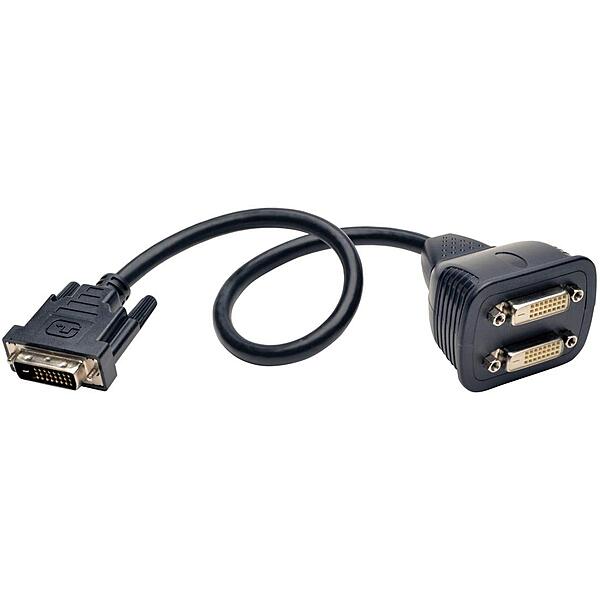 Tripp Lite DVI Y Splitter Cable, Digital Monitors (DVI-D M to 2x F), 1-ft. (P564-001)