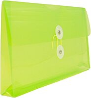 JAM PAPER Plastic Envelopes with Button & String Tie Closure - 12 Pack