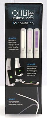 OttLite Purify LED Sanitizing Desk Lamp with Wireless Charging – Eliminates up to 99.9% of Bacteria, Touch Activated