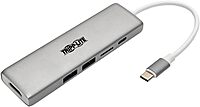 Tripp Lite USB C Docking Station w/ USB-A Hub, HDMI, Micro SD, PD Charging 4k @ 30Hz Thunderbolt 3 Silver (U442-DOCK10-S)