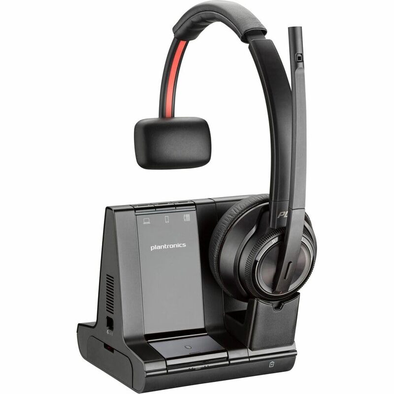 Poly Savi 8210 Office DECT 1920-1930 MHz Single Ear Headset - Monaural - Ear-cup - 180 ft - Bluetooth/DECT - 7S445AAABA