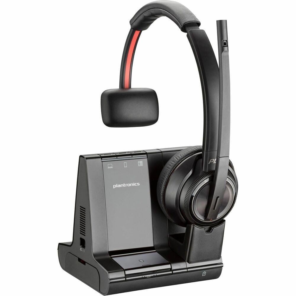 Poly Savi 8210 Office DECT 1920-1930 MHz Single Ear Headset - Monaural - Ear-cup - 180 ft - Bluetooth/DECT - 7S445AAABA
