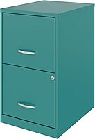Realspace SOHO Smart 18inD Vertical 2-Drawer File Cabinet, Teal