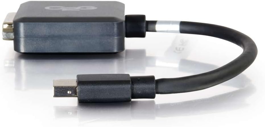 C2G/Cables To Go 54311 8in Mini DisplayPort to DVI-D Adapter Converter - Male to Female Active Black