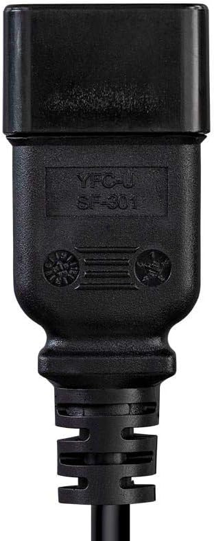 Monoprice Heavy Duty Splitter Power Cord - IEC 60320 C20 to 2x IEC 60320 C13, 14AWG, 15A, SJTW, 100-250V, 2 Feet, Black