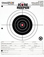 Champion Targets 45721 Score Keeper Fluorescent Orange & Black Bullseye Target, 50 Yard Small Bore Notebook, 12 Pack