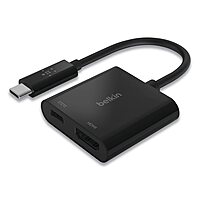 Belkin USB-C to HDMI + Charge Adapter, HDMI/USB-C(F)/USB-C(M), 2.53", Black