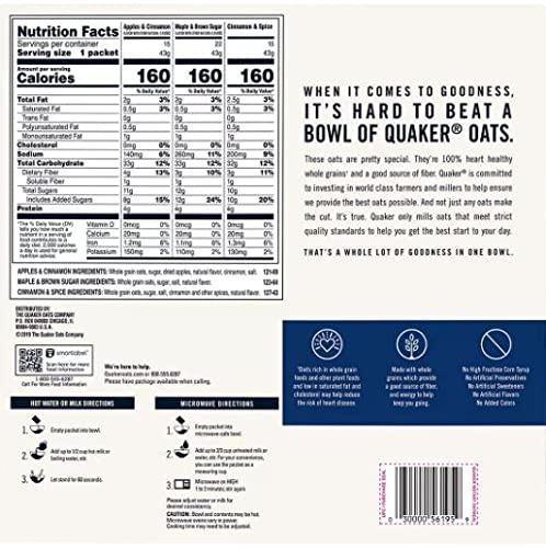 Quaker Instant Oatmeal Variety Pack, 52 Pk./1.51 Ounce ., 78.8 Ounce