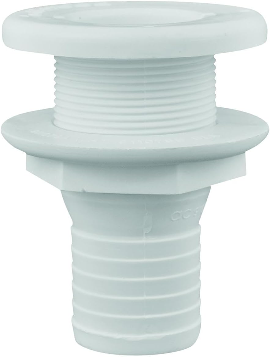 attwood 3875-3 1.5" Polypropylene Straight Thru-Hull Connector for Boating Plumbing Fittings