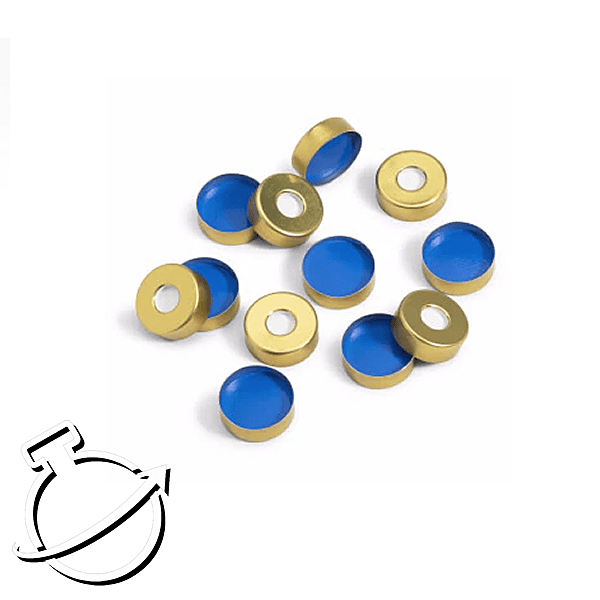 Headspace magnetic crimp cap SPME, PTFE/Si, micro center, 20 mm, 100/pk