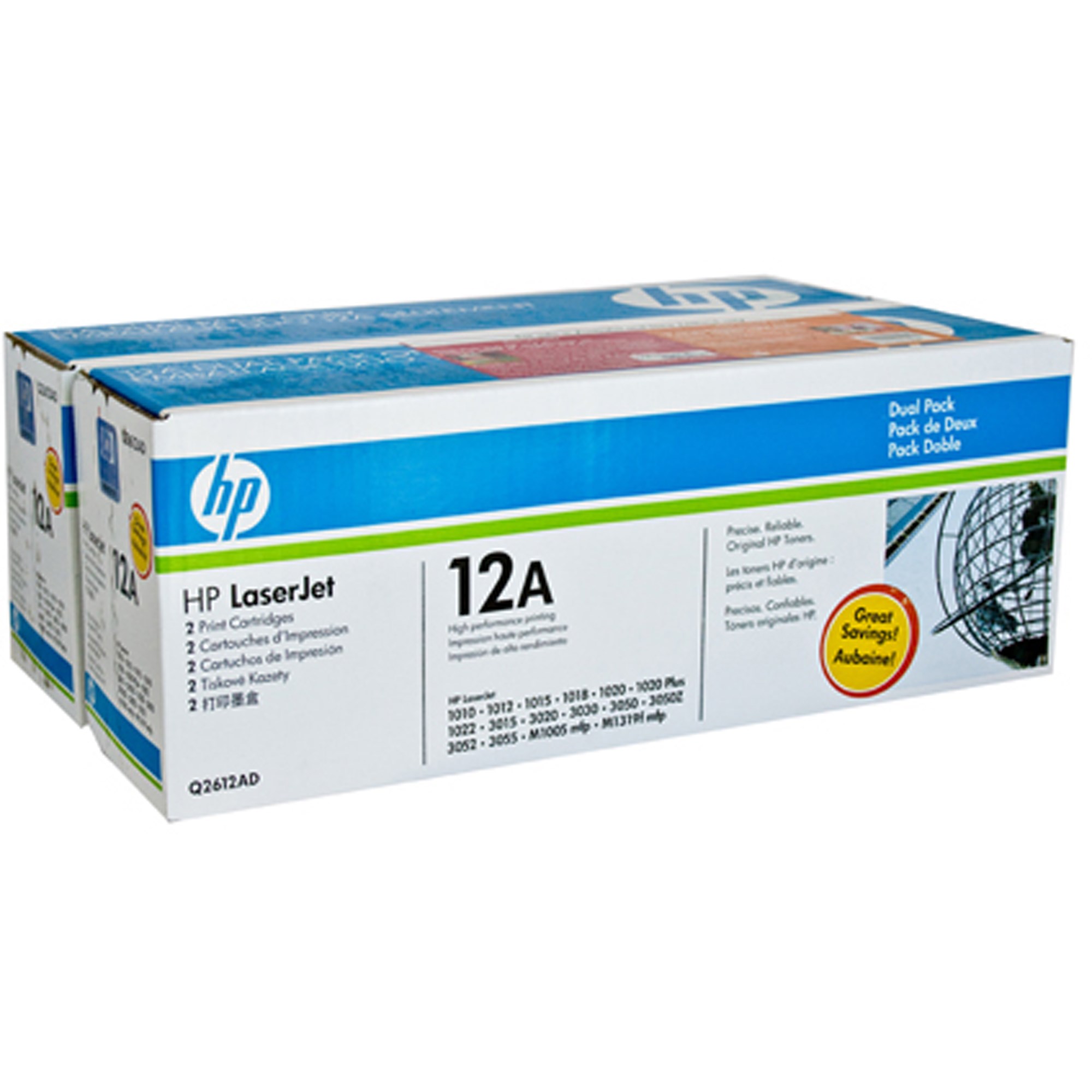 HP 12A LaserJet Toner Cartridge Twin Pack  Black Q2612AD