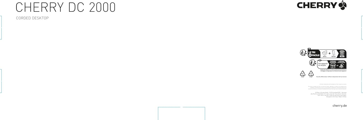 CHERRY DC 2000 - Keyboard and Mouse Combo - 4 Additional Keys - US Layout - QWERTY Keyboard - GS Approval - Black