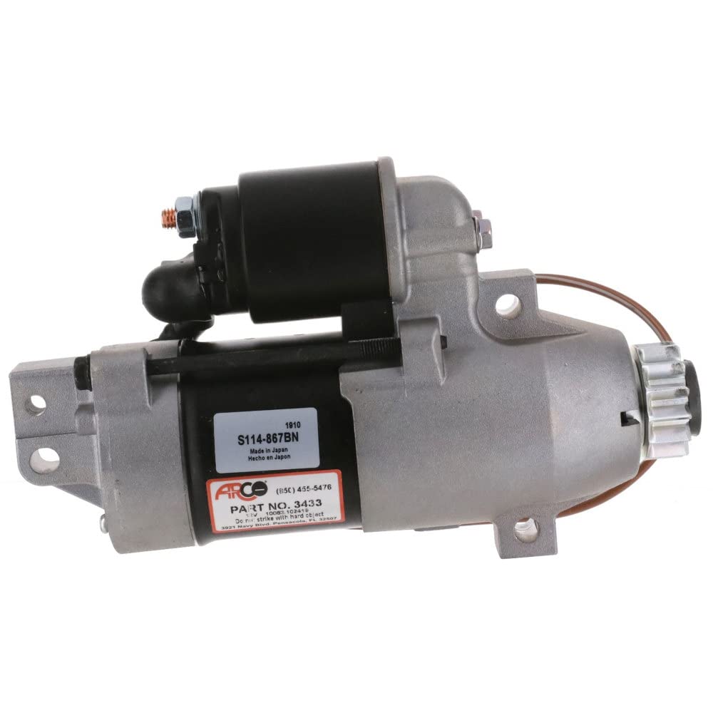 Arco 3433 Outboard Starter for Yamaha 4-Stroke 150 HP (2004+), 250 HP (2005+), 225 HP (2006+), 13-Tooth Drive Gear