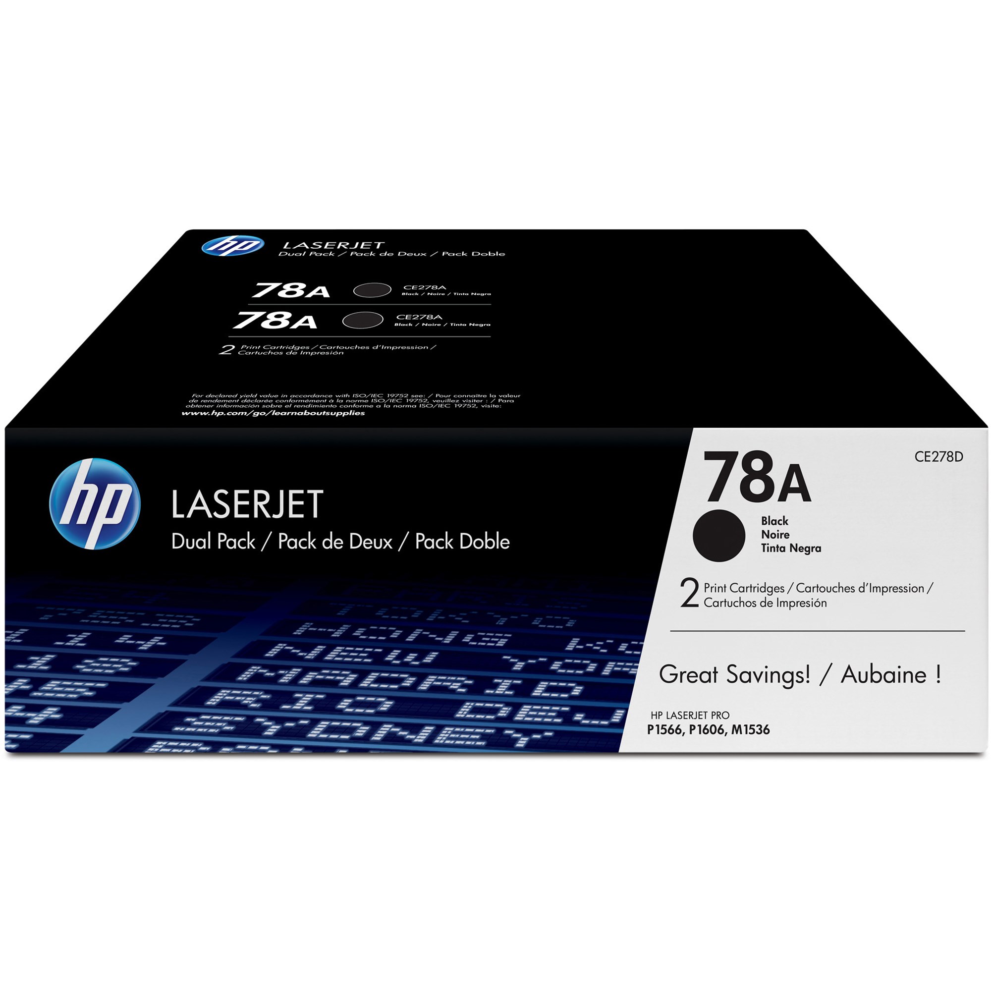 HP 78A LaserJet Toner Cartridge Twin Pack Black CE278AD