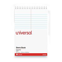 Universal 96920 Steno Book, Gregg Rule, 6 x 9, White, 80 Sheets