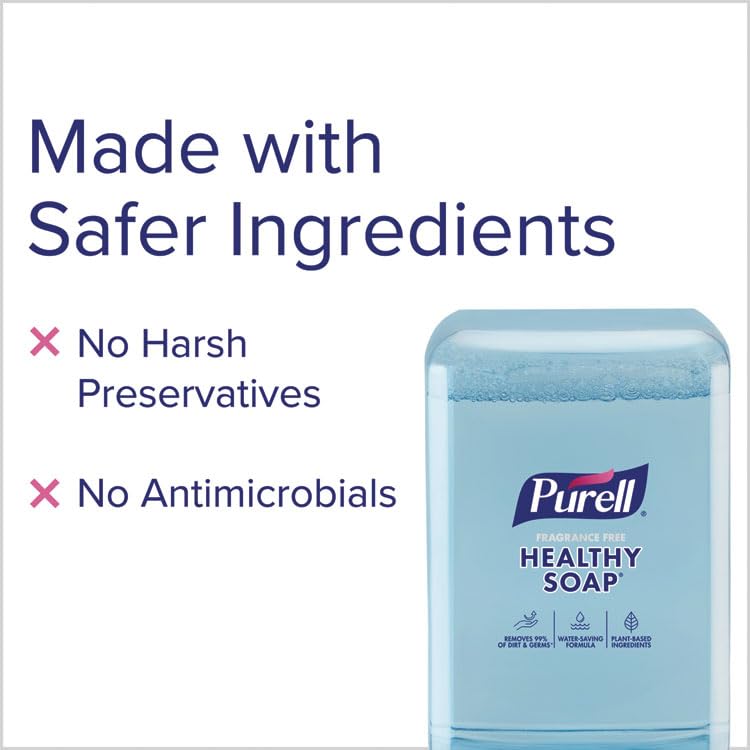 PURELL HEALTHY SOAP With CLEAN RELEASE Technology Foam ES10 Refills, Fragrance Free, 1200 mL, Clear, Case Of 2 Refills