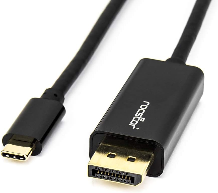 Rocstor Y10C167-B1 Premium 6ft USB-C to DisplayPort Cable M/M- USB Type-C to DisplayPort Converter Cable