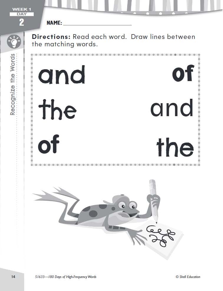 180 Days of High-Frequency Words for Kindergarten - Learn to Read Kindergarten Workbook