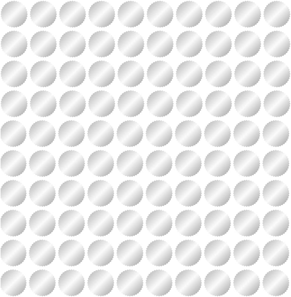 JAM PAPER Circle Label Wafer Seals with Serrated Edges - 100 Round Self-Adhesive Labels