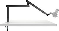 Mount-It! Mic Arm, Microphone Boom Arm, Adjustable Full Motion Mic Desk Mount, for Streaming, Gaming, Podcast, Recording, 3/8" and 5/8" Compatible, Low Profile Design, Height up to 27.8", Black