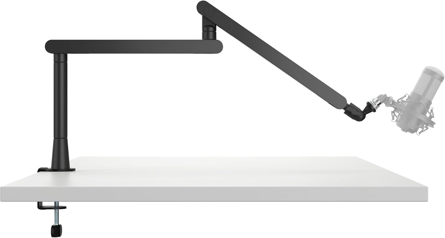 Mount-It! Mic Arm, Microphone Boom Arm, Adjustable Full Motion Mic Desk Mount, for Streaming, Gaming - to 27.8", Black