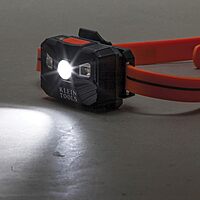 Klein Tools 56064 Rechargeable Auto-Off LED Headlamp, Silicone Strap, 400 lms, All-Day Runtime, for Work, Running