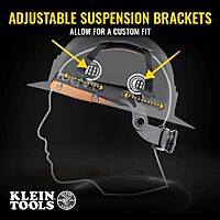 Klein Tools Safety Helmet, Type-2 Safety Helmet, Vented, Class C Helmet w / Light