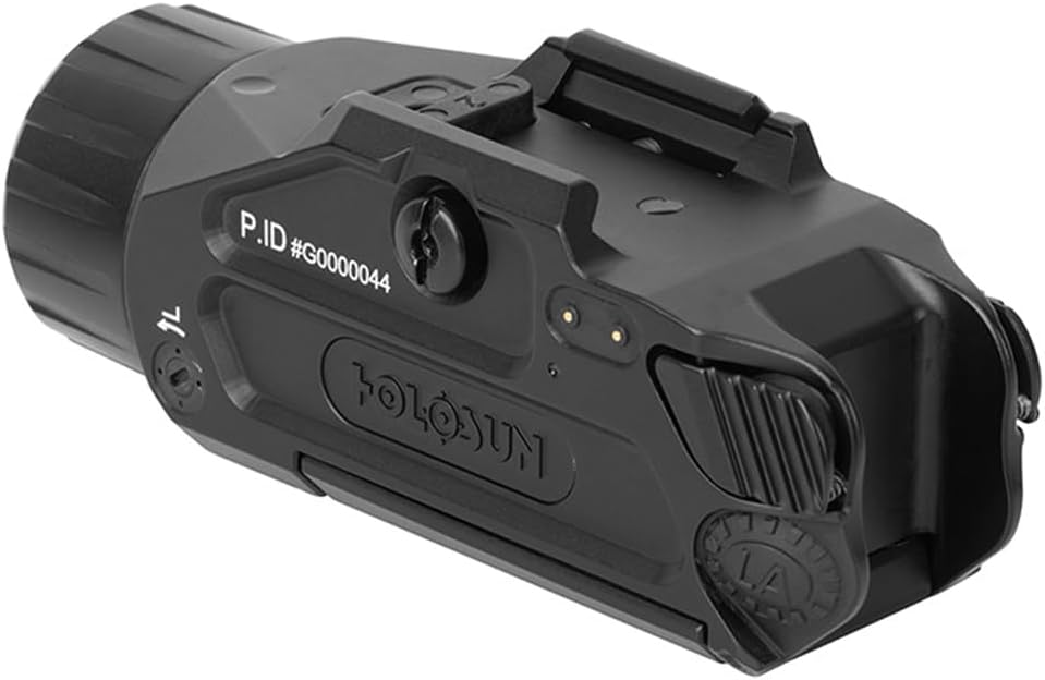 HOLOSUN P.ID Plus Pistol Mounted White Light with Visible Green Laser - High/Low Output Modes 900/450 Lumen Rechargeable