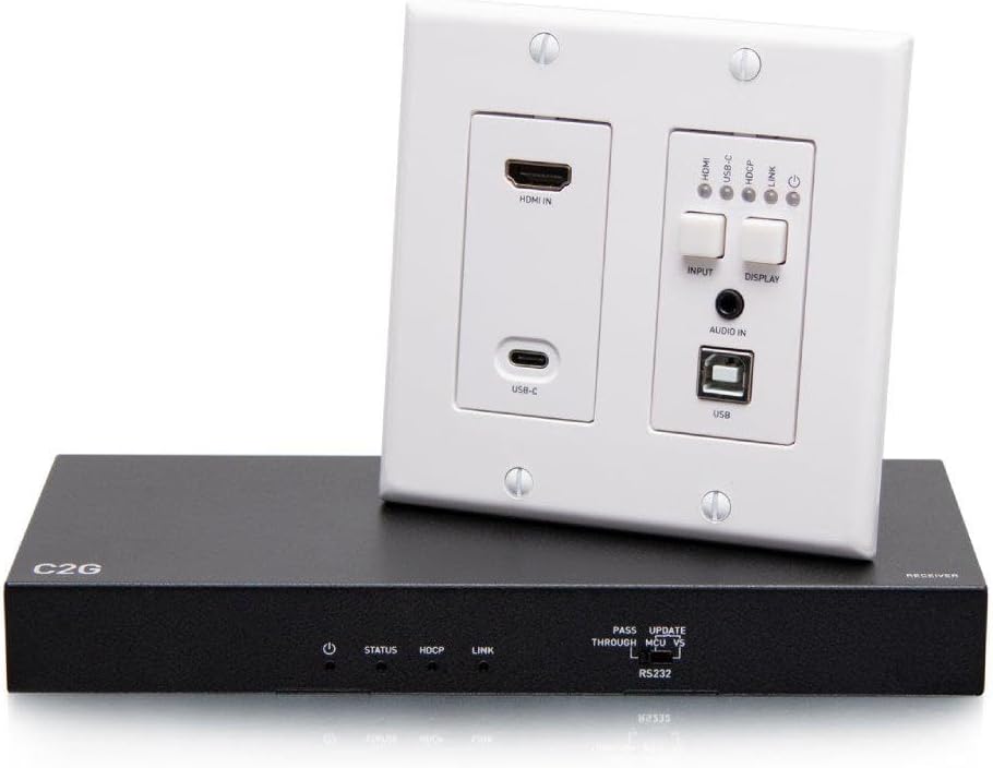 C2G HDBASET HDMI USBC 3.5M Wall Plate to Box
