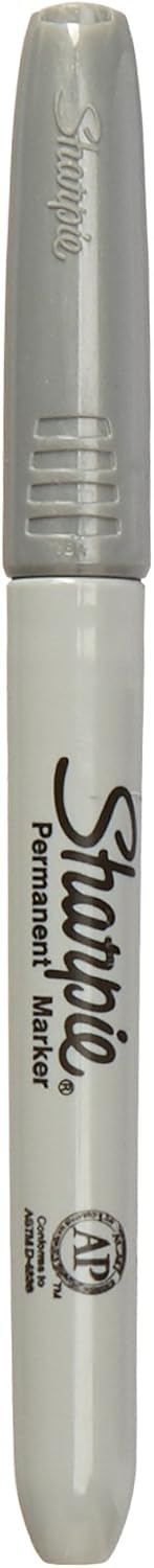 SHARPIE Br&s Permanent Marker, Fine Point, Nontoxic, Metallic Silver (39013) (Pack of 2) Silver 1 Count (Pack of 2)
