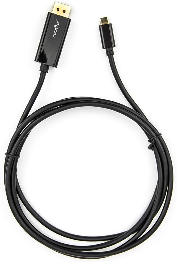 Rocstor Y10C167-B1 Premium 6ft USB-C to DisplayPort Cable M/M- USB Type-C to DisplayPort Converter Cable