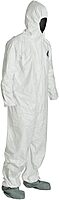 DuPont Tyvek 400 TY122S Disposable Protective Coverall with Elastic Cuffs, Attached Hood and Boots, White, Medium, CASE OF 25