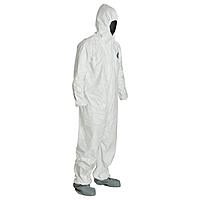 DuPont DUPTY122SXL Tyvek Elastic-Cuff Hooded Coveralls with Boots, White, X-Large Size, Pack of 25