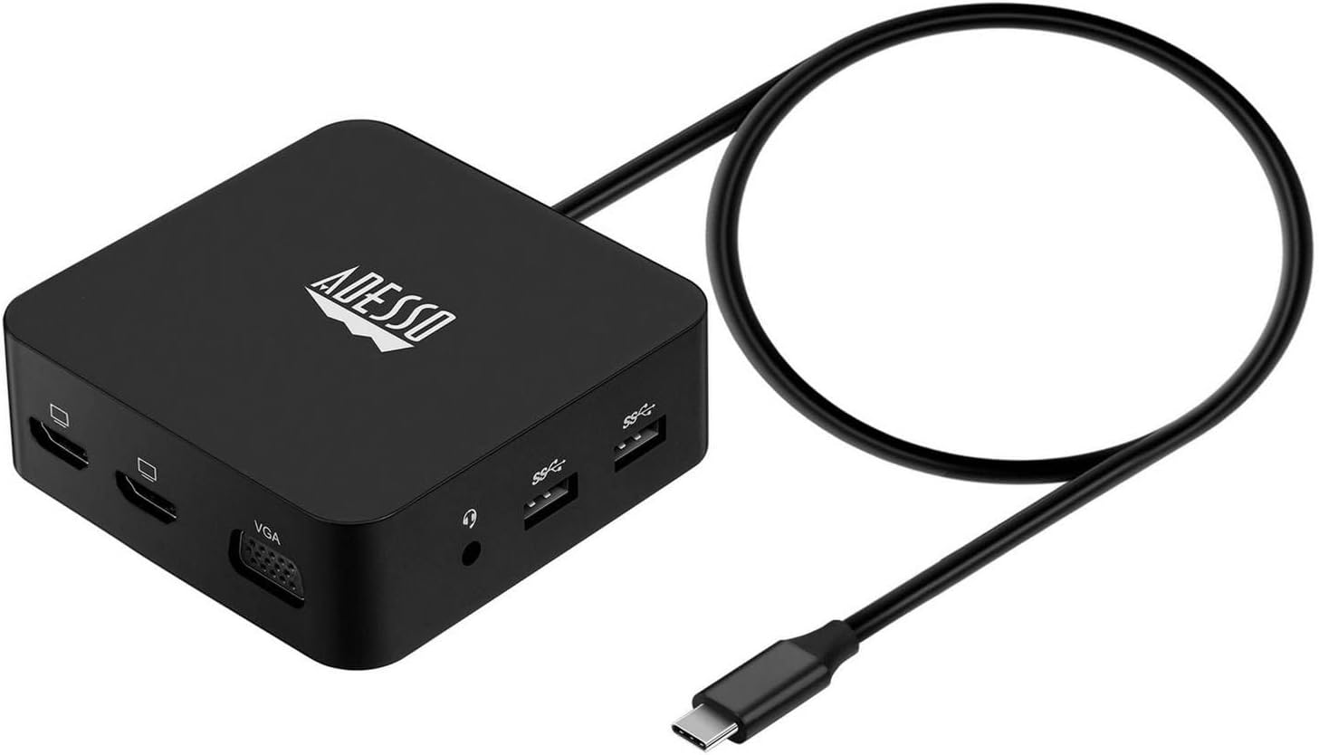 USB C Docking Station Multiport Adapter Type C Hub 2 HDMI Support 4K, VGA, RJ45 Ethernet Port, 65W PD Charging, 2*USB