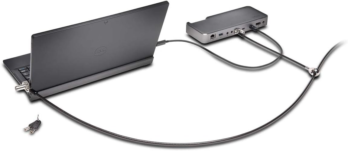 Kensington N17 Keyed Dual Head Laptop Lock for Dell Devices (K67995WW), Black, Silver