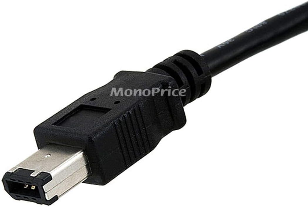 Monoprice 6-Feet IEEE-1394 FireWire iLink DV Cable 6P-6P M/M, Black (100031) 6 Feet Black
