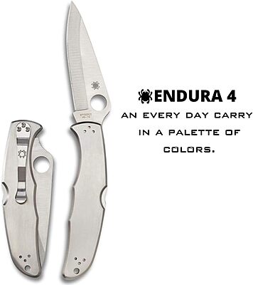 Spyderco Endura 4 Folding Pocket Knife with 3.8 in Blade and FRN Handle