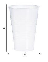DART Y16T 16 oz Tall Trans Ribbed PS Cup (Case of 1000), translucent, "4.8""