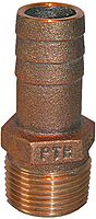 GROCO 1-1/4" NPT x 1-1/4" ID Bronze Pipe to Hose Straight Fitting