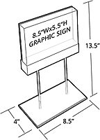 Azar Displays Elite Series Acrylic Block Sign Holder on Chrome Stand