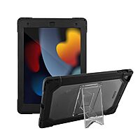 CODi Clear Rugged Case for iPad 10.2" (9th, 8th, 7th Gen) with Kickstand, Shockproof Protection, Asset Tag Window