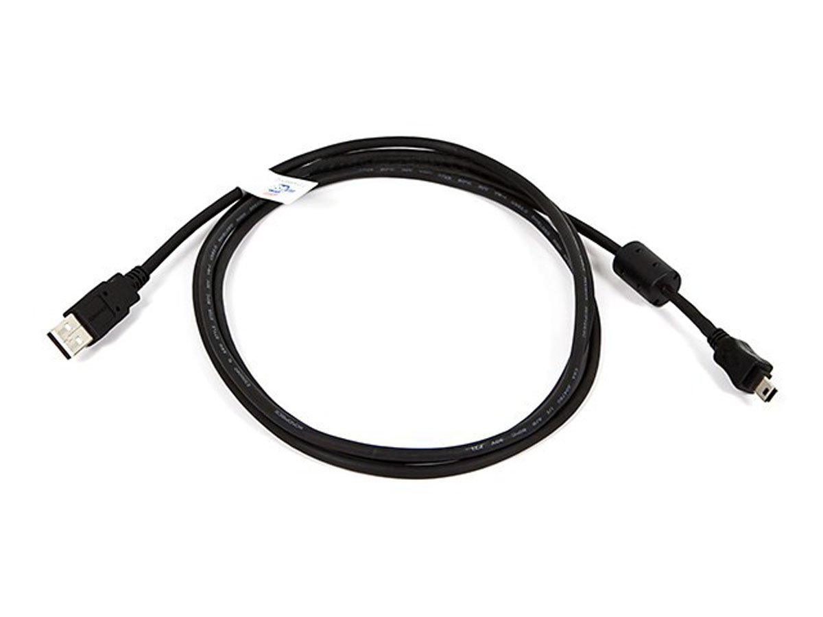 Monoprice 6-Feet USB 2.0 A Male to Mini-B 5pin Male 28/24AWG Cable with Ferrite Core (104931),Black