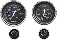 Faria Beede Instruments Faria Beede KTF004 Chesapeake Stainless Steel Outboard 4-Gauge Boxed Set