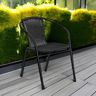 Flash Furniture Lila Rattan Stackable Indoor/Outdoor Dining Chairs