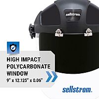 SELLSTROM Safety Face Shield with Universal Hard Hat Slot Adapter, Clear Anti-Fog Polycarbonate