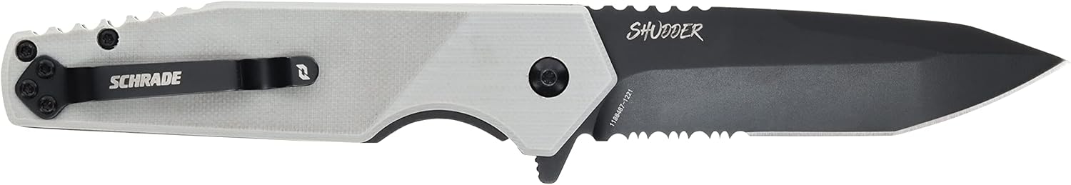 Schrade Delta Class Shudder Folder 8in with 3.5in AUS-10 Steel Blade and Aluminum Handle for EDC