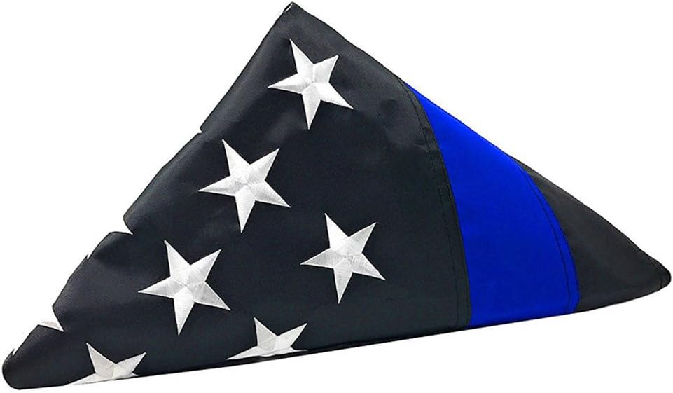 THIN BLUE LINE USA DuraSleek Thin Blue Line American Flag, Sewn & Embroidered