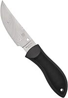 Spyderco Moran Upswept Gray Fixed Blade Knife - Damasteel DS93X with FRN/Kraton Handle, PlainEdge - FB01PGYD